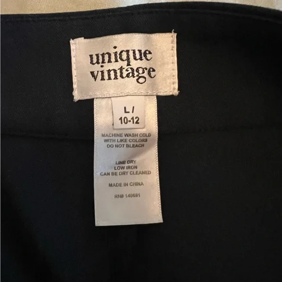 Unique Vintage Navy Trousers with Button Accent - Picture 6 of 7